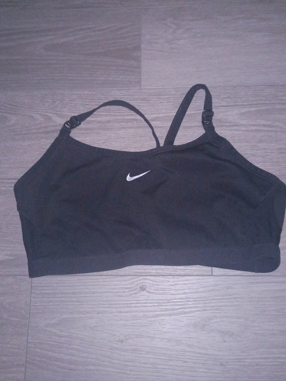 Nike Black Sports Bra with White Swoosh